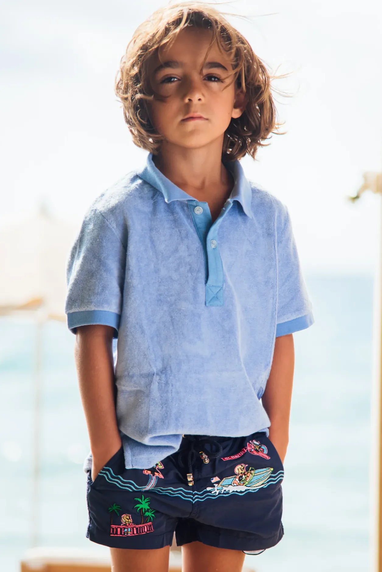Les Canebiers All Over Saint-Barth - Navy<Enfant Garçons