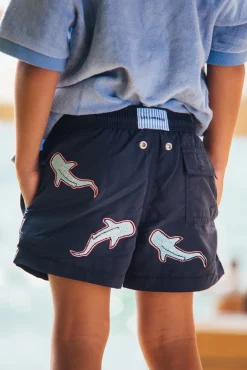 Les Canebiers All Over Shark Kids - Navy<Enfant Garçons