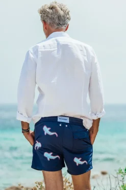 Les Canebiers All Over Shark - Navy<Homme Shark|Best Sellers