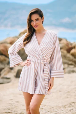 Les Canebiers Boutinelles Jumpsuit - Brown Stripes<Femme Combinaisons