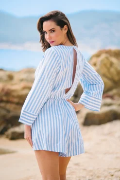 Les Canebiers Boutinelles Jumpsuit - Sky Blue Stripes<Femme Combinaisons