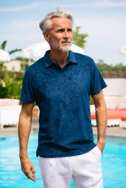 Les Canebiers Cabanon Polo - Navy<Homme Polos