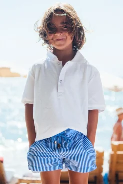 Les Canebiers Ermitage Court Kids - Blue Stripes<Enfant Garçons