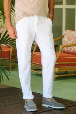 Les Canebiers Marsouin Pants - White<Homme Pantalons
