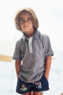 Les Canebiers Polo Kids - Grey<Enfant Garçons