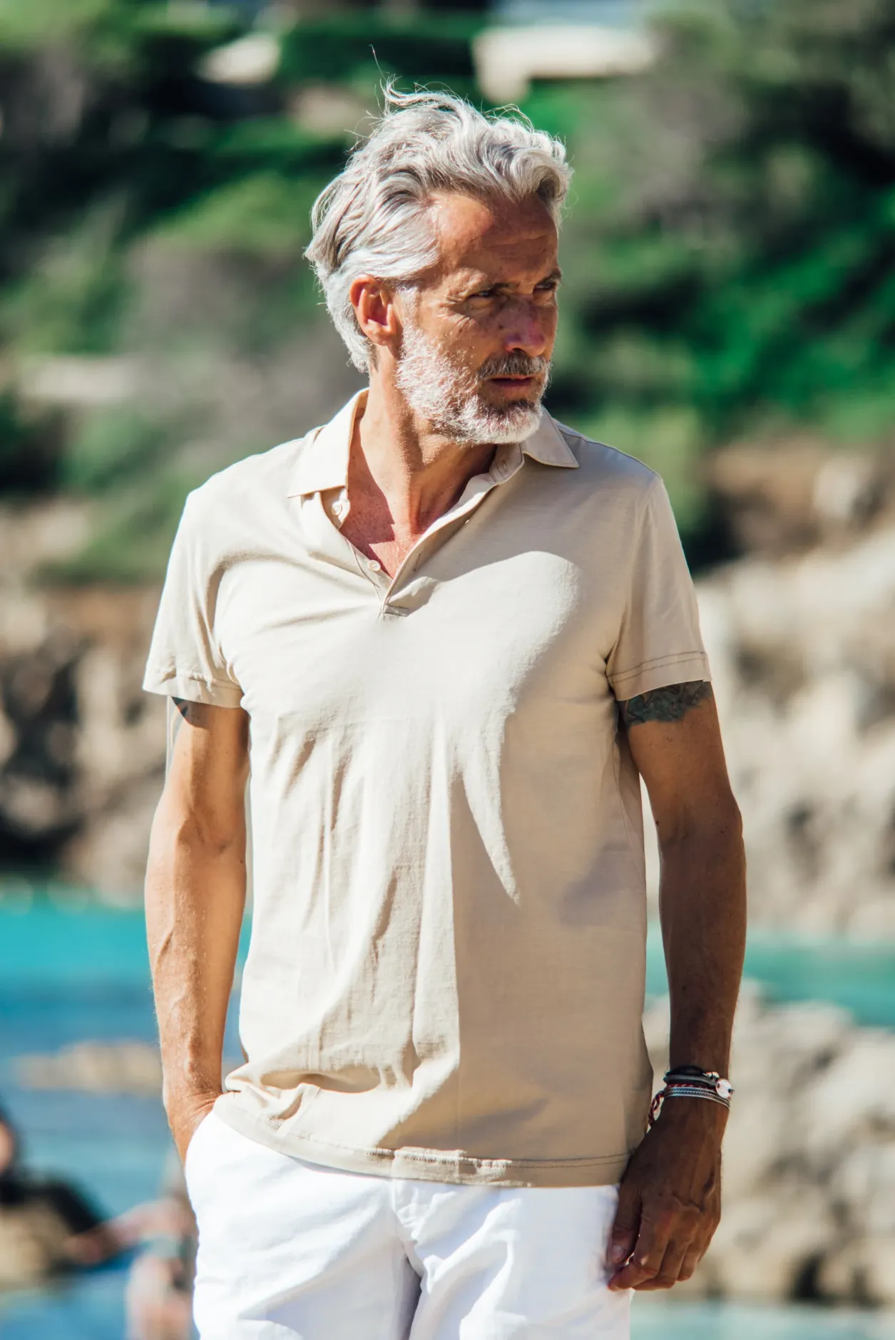Les Canebiers Polo Marsouin - Beige<Homme Polos