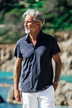 Les Canebiers Polo Marsouin - Navy<Homme Polos
