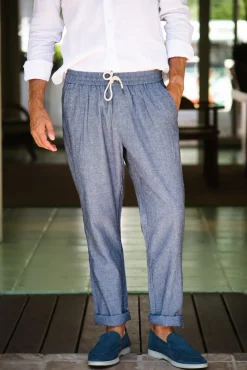 Les Canebiers Sauvier Pants - Navy<Homme Pantalons