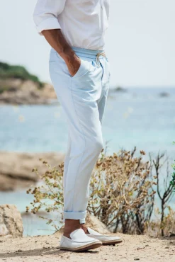 Les Canebiers Sauvier Pants - Sky Blue<Homme Pantalons