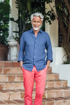 Les Canebiers Tartane pants - Raspberry<Homme Pantalons